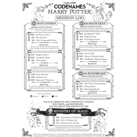 Codenames Harry Potter Board Game Vlaada Chvatil Officially Licensed NEW - Picture 4 of 8